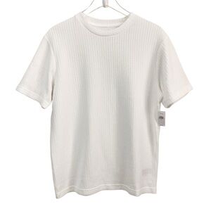 GAP | NEW White Ribbed Crewneck Short Sleeve Classic Fit Tee Small